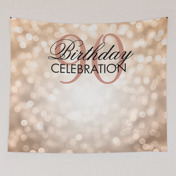 Item preview, Rose Gold Bokeh Lights Elegant 90th Birthday Backdrop  designed and sold by Rewards4life.