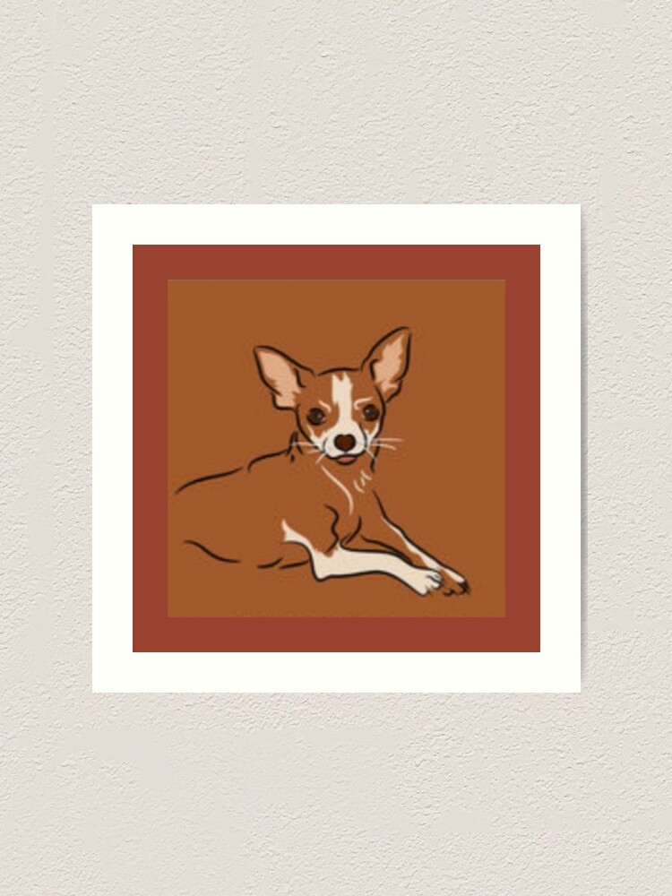 Brown Chihuahua Cartoon Drawing Art Print By Bettiedavis100 Redbubble