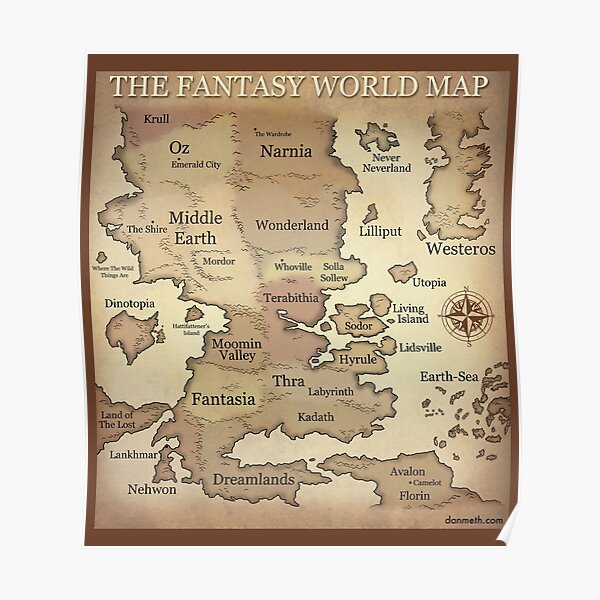 Fantasy Map Posters Redbubble