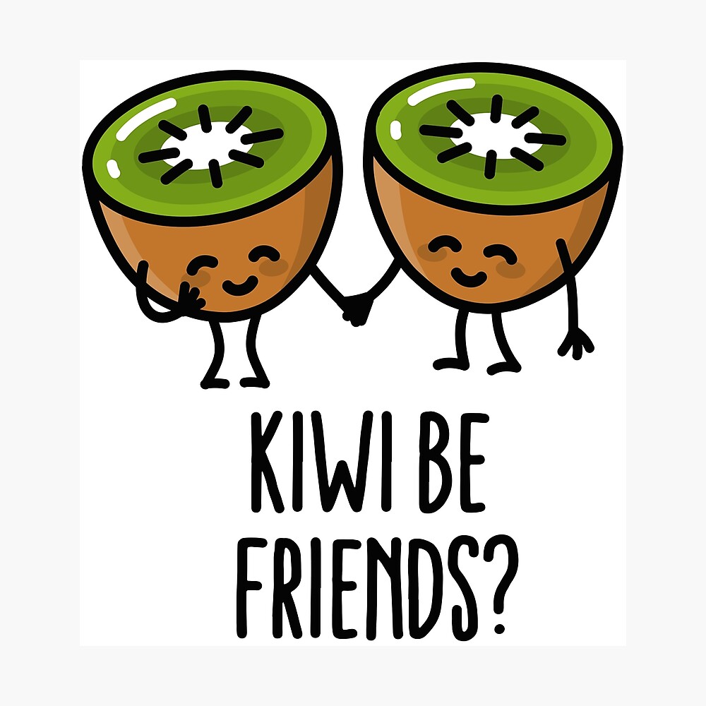 Kiwi Be Friends Bff Kawaii Cute Couple Love Fruit Metal Print By Laundryfactory Redbubble