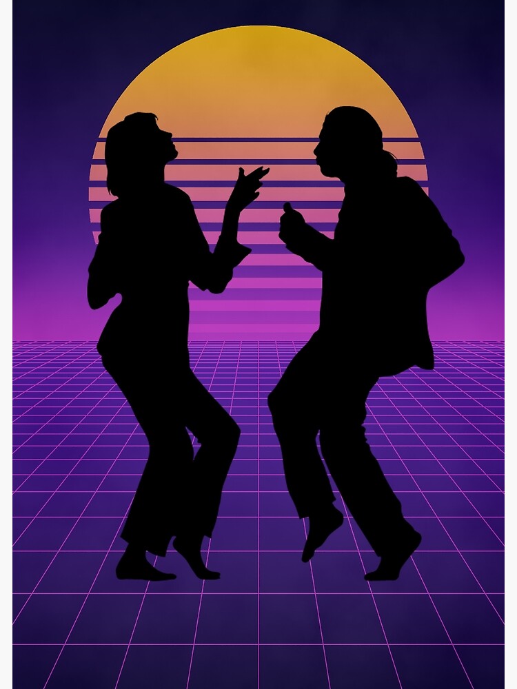 Retro Synthwave Pulp Fiction Mia Wallace & Vincent Vega Silhouette Poster  Poster for Sale by Gemini-Phoenix
