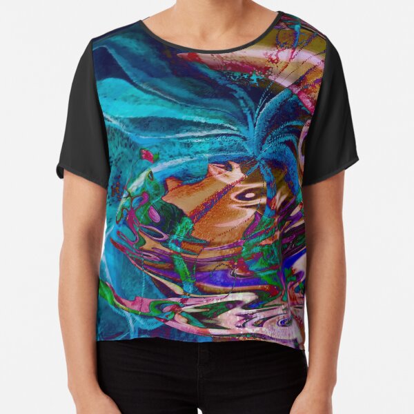 colorful abstract swirl art Chiffon Top