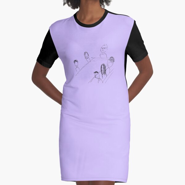Breakfast With Friends Graphic T-Shirt Dress