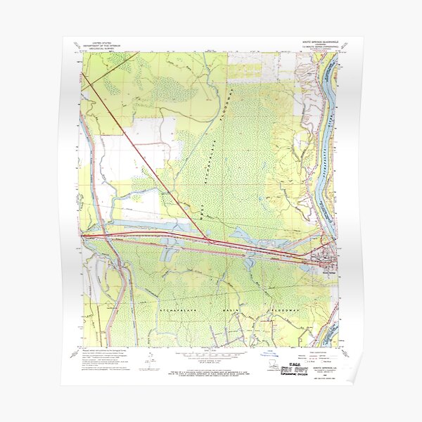 "USGS TOPO Map Louisiana LA Krotz Springs 332371 1968 24000" Poster for