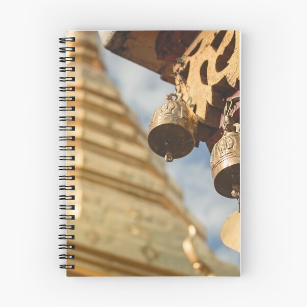 Item preview, Beautiful copper bells, with blurred stupa in background in Doi Suthep temple. designed and sold by Ana Fidalgo.