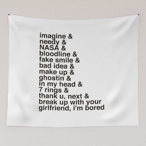 Item preview, thank u next tracklist designed and sold by ohnoballoons.
