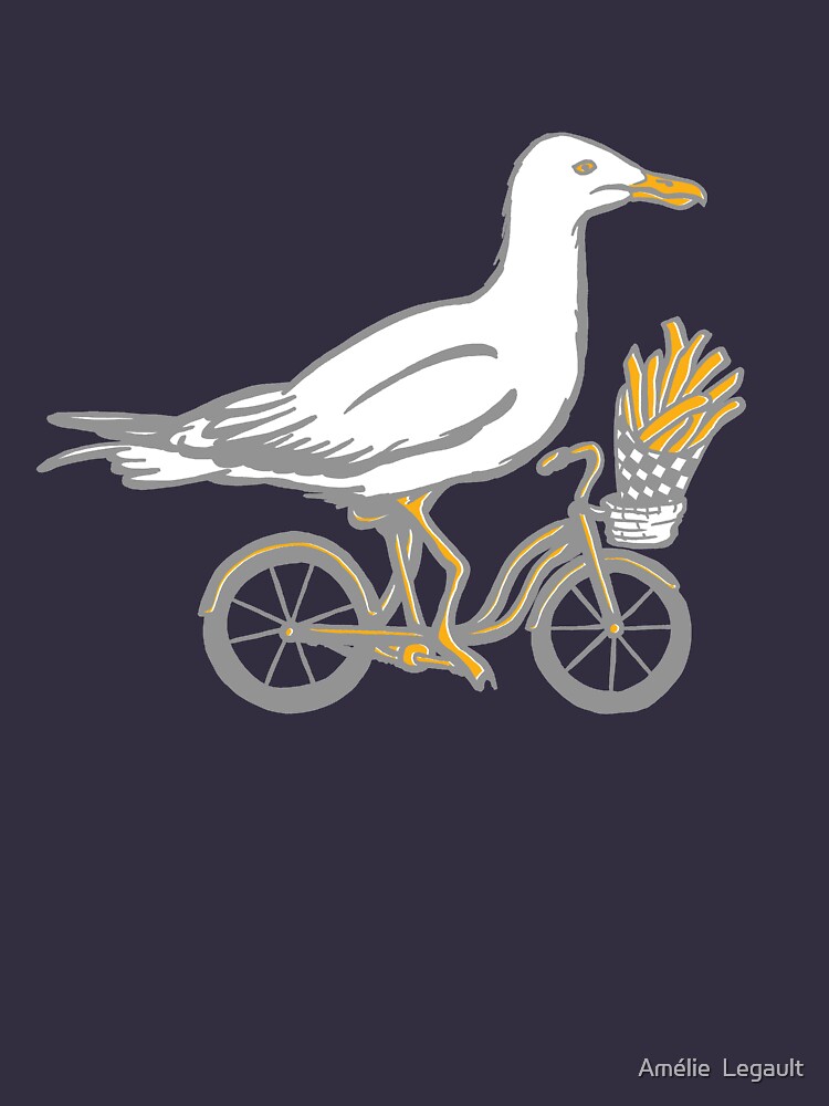 Seagull on bike by amelielegault