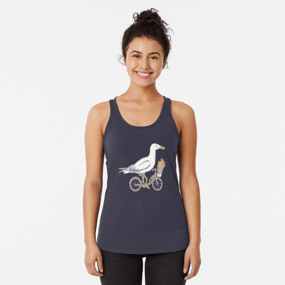 Seagull on bike Racerback Tank Top