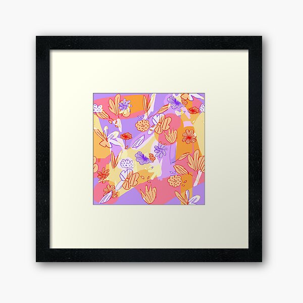 Happy Flowers Framed Art Print
