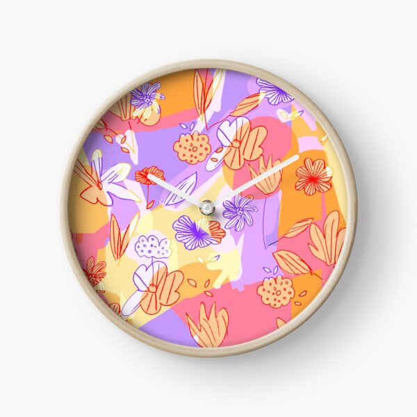 Happy Flowers Clock