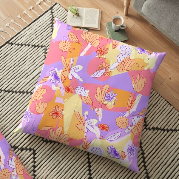 Happy Flowers Floor Pillow