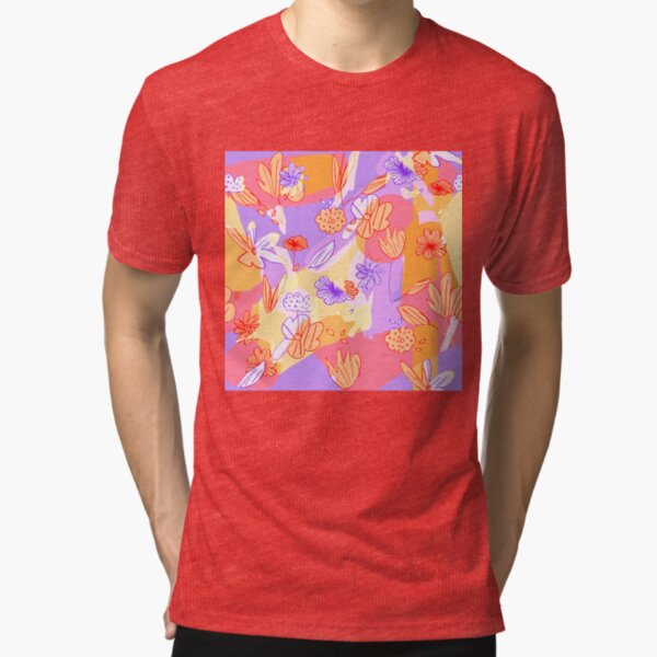 Happy Flowers Tri-blend T-Shirt