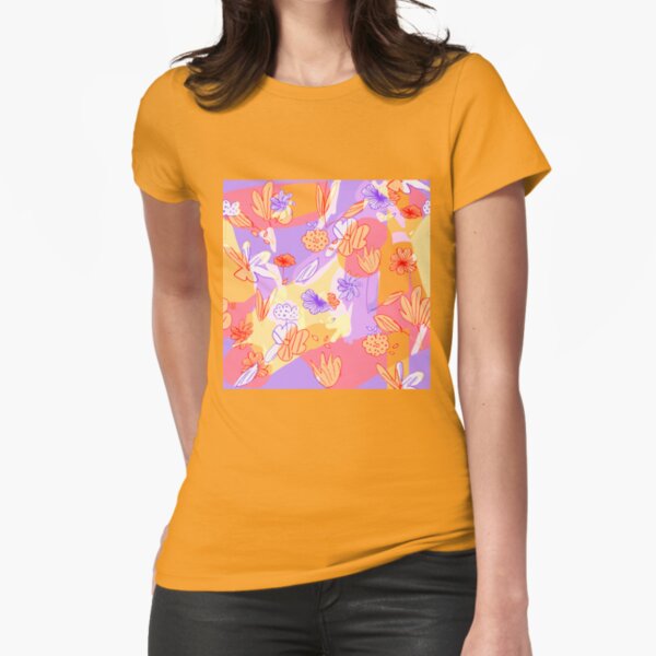 Happy Flowers Fitted T-Shirt