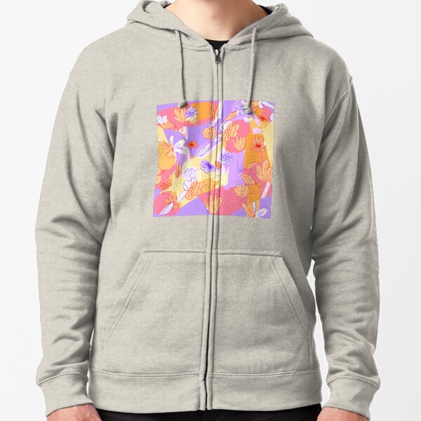 Happy Flowers Zipped Hoodie