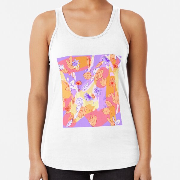 Happy Flowers Racerback Tank Top