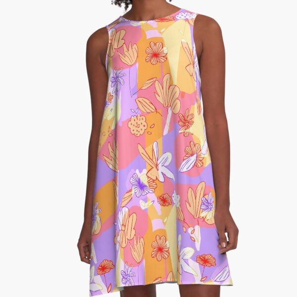 Happy Flowers A-Line Dress