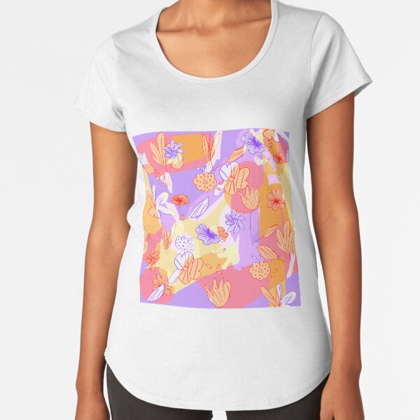 Happy Flowers Premium Scoop T-Shirt