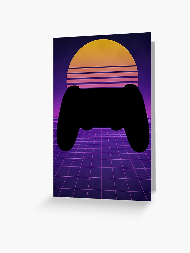 retro synthwave ps4 controller silhouette poster greeting card by gemini phoenix redbubble retro synthwave ps4 controller silhouette poster greeting card by gemini phoenix redbubble