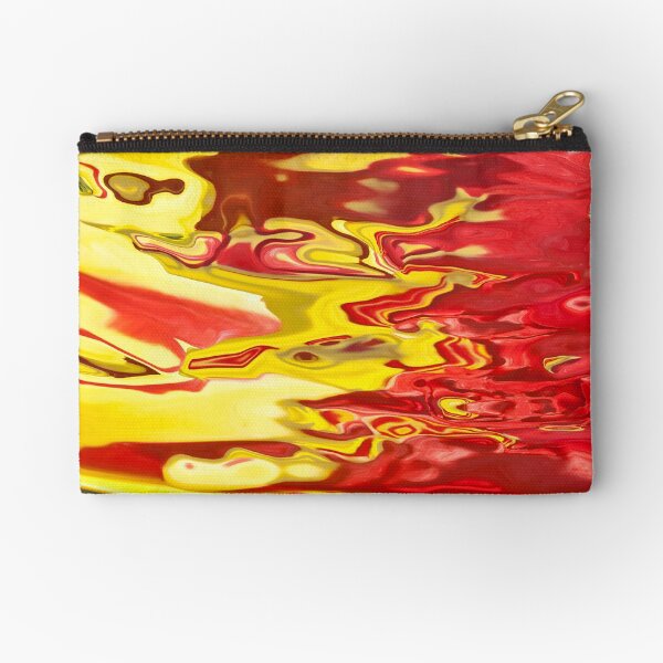 red and yellow flow Zipper Pouch
