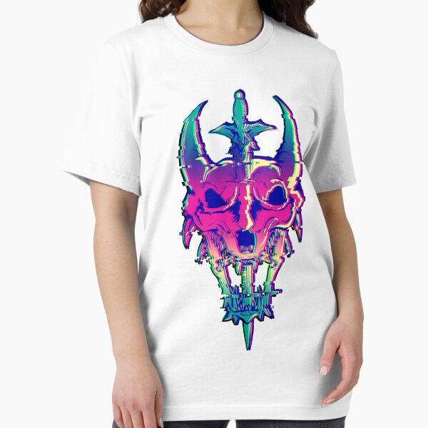 Rainbow Glitch Dragon Skull Essential T-Shirt