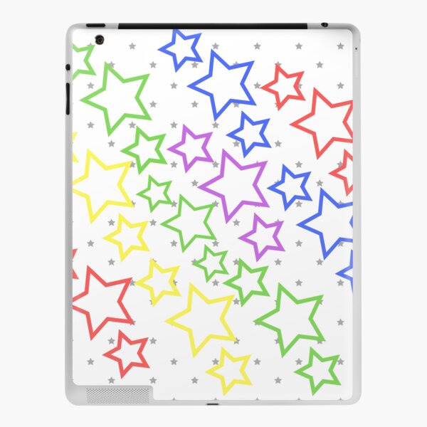 Rainbow stars on white iPad Skin