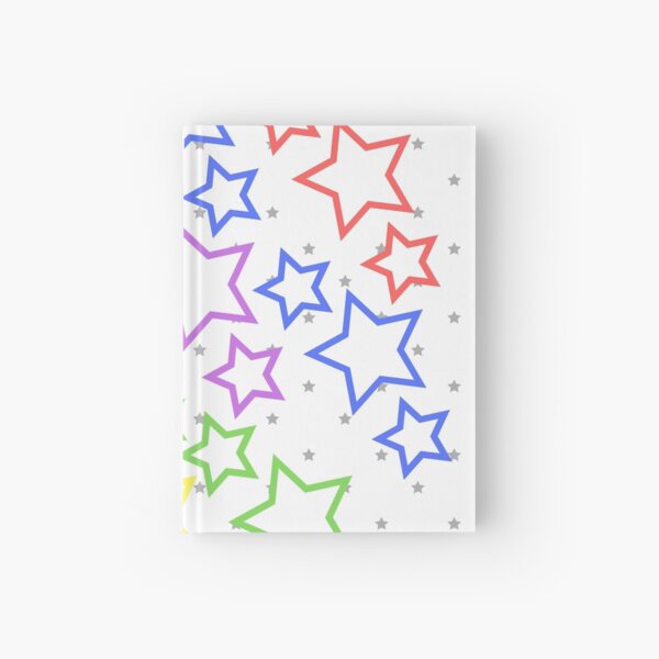 Rainbow stars on white Hardcover Journal