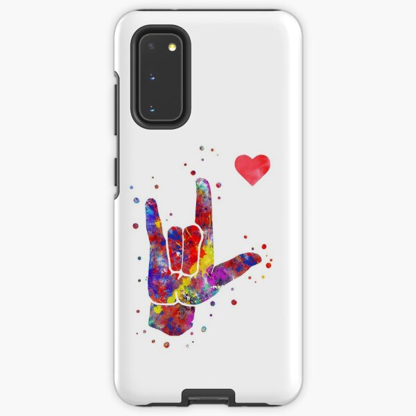 Ich Liebe Dich Asl Gebardensprache Aquarell Gebardensprache Ich Liebe Dich American Sign Language Hulle Klebefolie Fur Samsung Galaxy Von Rosaliartbook Redbubble