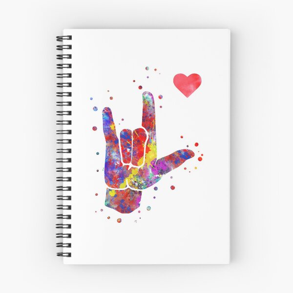 Item preview, I love you ASL sign language, watercolor sign language,  I love you American Sign Language designed and sold by Rosaliartbook.