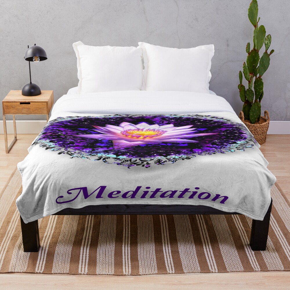 Meditation - the essence of life on a throw blanket