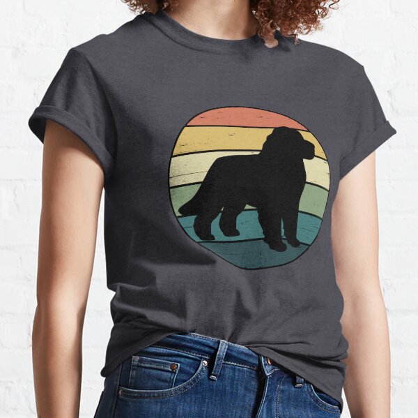 Retro Rainbow Newfoundland Dog Classic T-Shirt