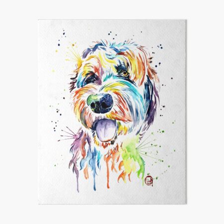 Item preview, Goldendoodle - Colorful Watercolor Pet Portrait Painting designed and sold by Lisa Whitehouse.