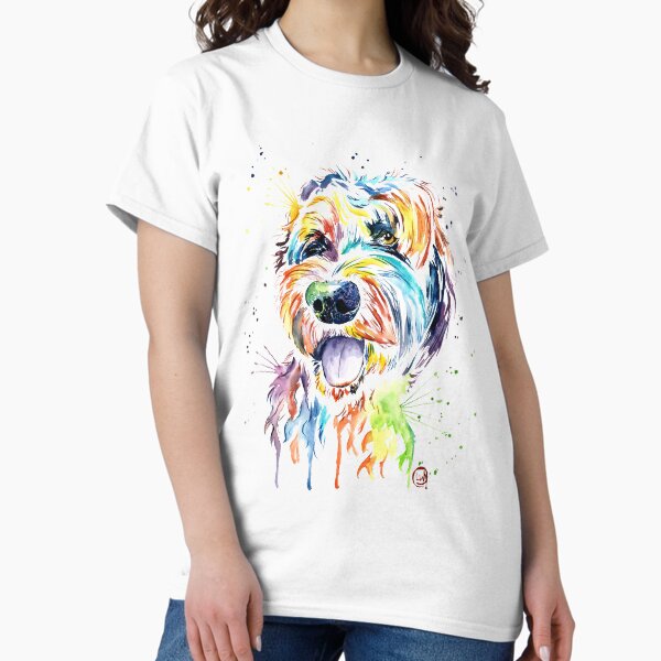 Item preview, Goldendoodle - Colorful Watercolor Pet Portrait Painting designed and sold by Lisa Whitehouse.