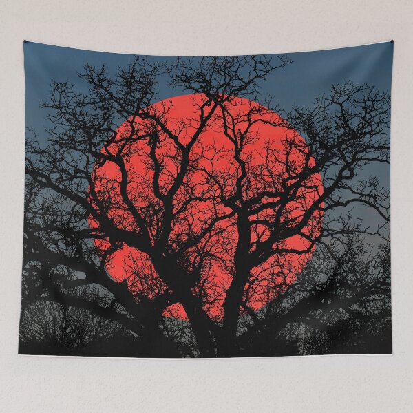 Item preview, Tree Blood Moon Midnight Blue Sky Cottage Decor Art A474 designed and sold by byNicol.