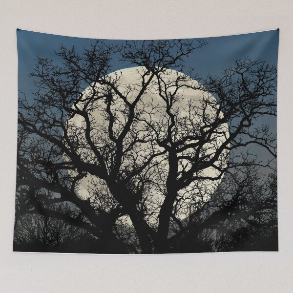 Item preview, Tree Full Moon Midnight Blue Sky Cottage Decor Art A474 designed and sold by byNicol.