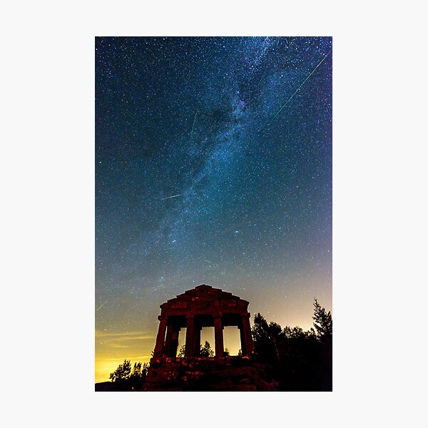 Perséides et voie lactée la nuit Impression photo
