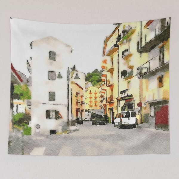 Item preview, Road between buildings with cars designed and sold by Giuseppe Cocco.