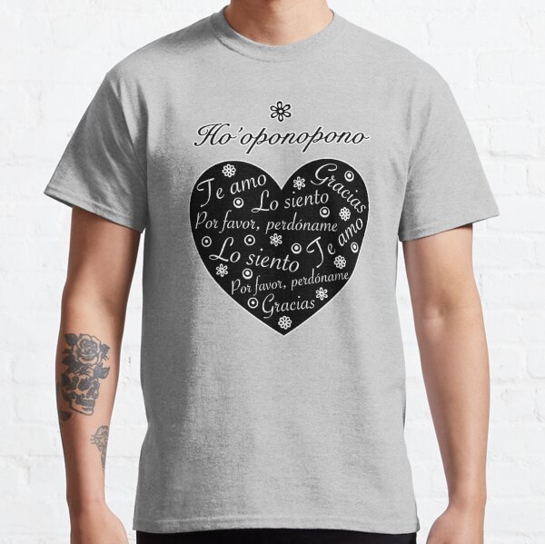 Ho´oponopono Corazón Negro Español Camiseta clásica