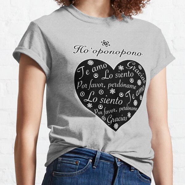 Ho´oponopono Corazón Negro Español Camiseta clásica