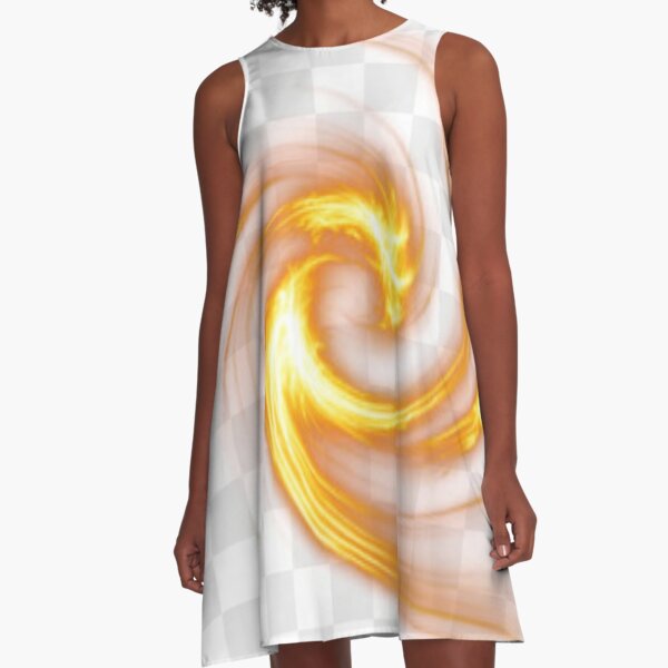 #Light #abstract #spiral #illustration design shape vortex art fractal motion creativity A-Line Dress