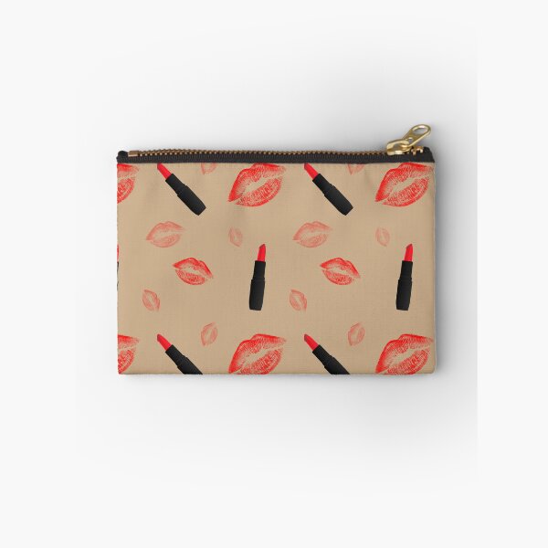 Item preview, Red Lipstick pattern on beige designed and sold by chihuahuashower.