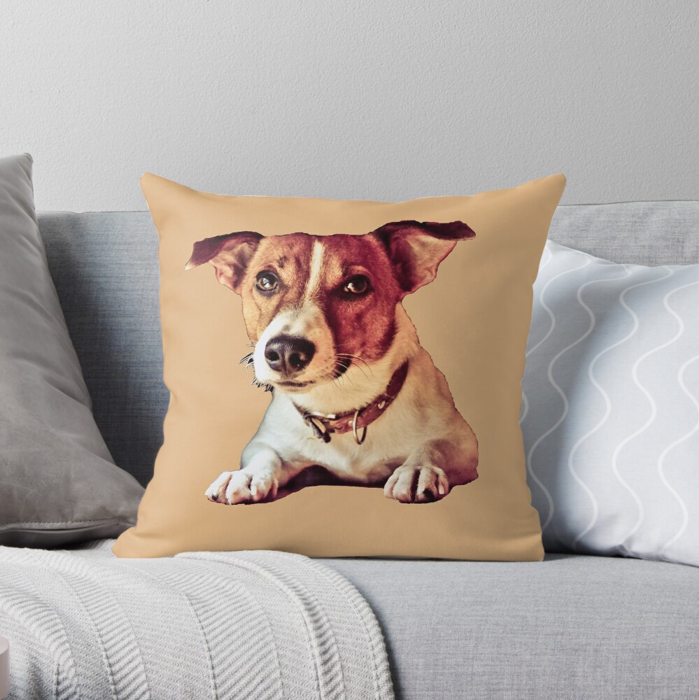 jack russell christmas pillow