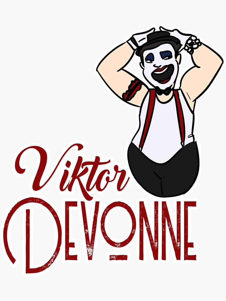 Thumbnail 3 of 3, Sticker, Viktor Devonne Caracature 2B designed and sold by weburlesque.
