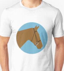 Minimalist Horse → Brown/Blue Slim Fit T-Shirt