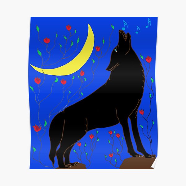 Poster Wolf Mit Rose Redbubble