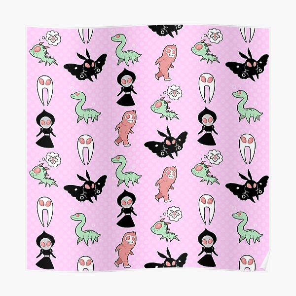 Pastel Cryptids (Pink) Poster