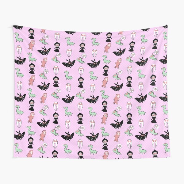 Pastel Cryptids (Pink) Tapestry