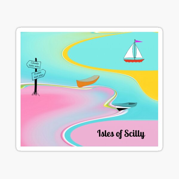 Isles of Scilly pastel fabric Sticker