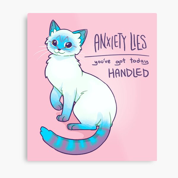 ANXIETY LIES Magical Lynx Point Siamese Cat Metal Print