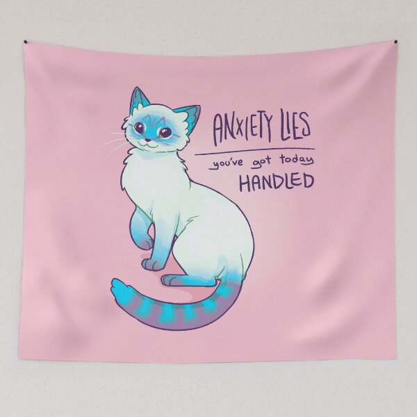 Item preview, ANXIETY LIES Magical Lynx Point Siamese Cat designed and sold by thelatestkate.