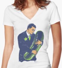 Camiseta entallada de cuello en V Hold The Pickle - American Oddities # 3